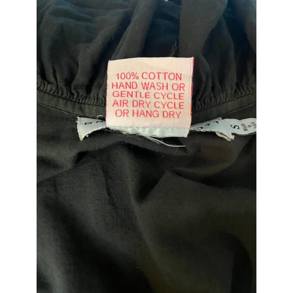 Gretchen Scott Designs Black Ruffle Neck Blouse Scoop Neck Tunic Size Small - Picture 11 of 12